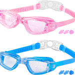 COOLOO Kids Swim Goggles, 2 Packs Swimming Goggles for Kids Girls Boys and Child Age 4-16