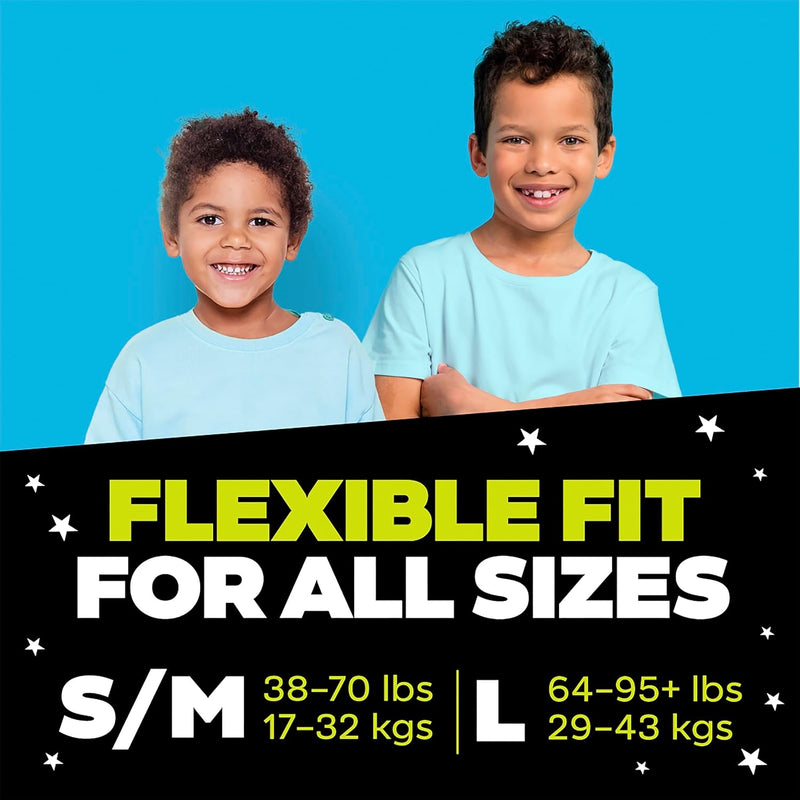 Ninjamas Boys Bedwetting Nighttime Underwear, Size L Pull Ups for Boys (64-95+ lbs), 68 Count, Training Pants, Overnight Underwear Kids, Ultra Absorbent, Hypoallergenic