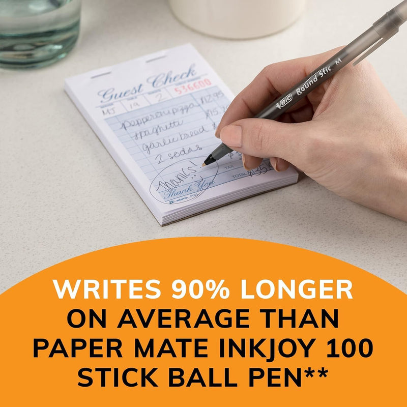 BIC Round Stic Xtra Life Ballpoint Pens, 1mm, Black Ink Pens, 300 Pack | Bulk Pack of 300 Black Pens, Flexible Round Barrel for Writing Comfort, No. 1 Selling Ballpoint Pens