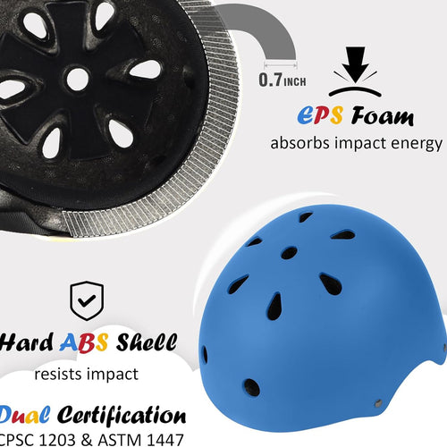Kids Bike Helmet, Adjustable and Multi-Sport, from Toddler to Youth, 3 Sizes