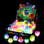 38-pack light up rings for kids with 6 shapes and bright colors, perfect for Halloween party favors