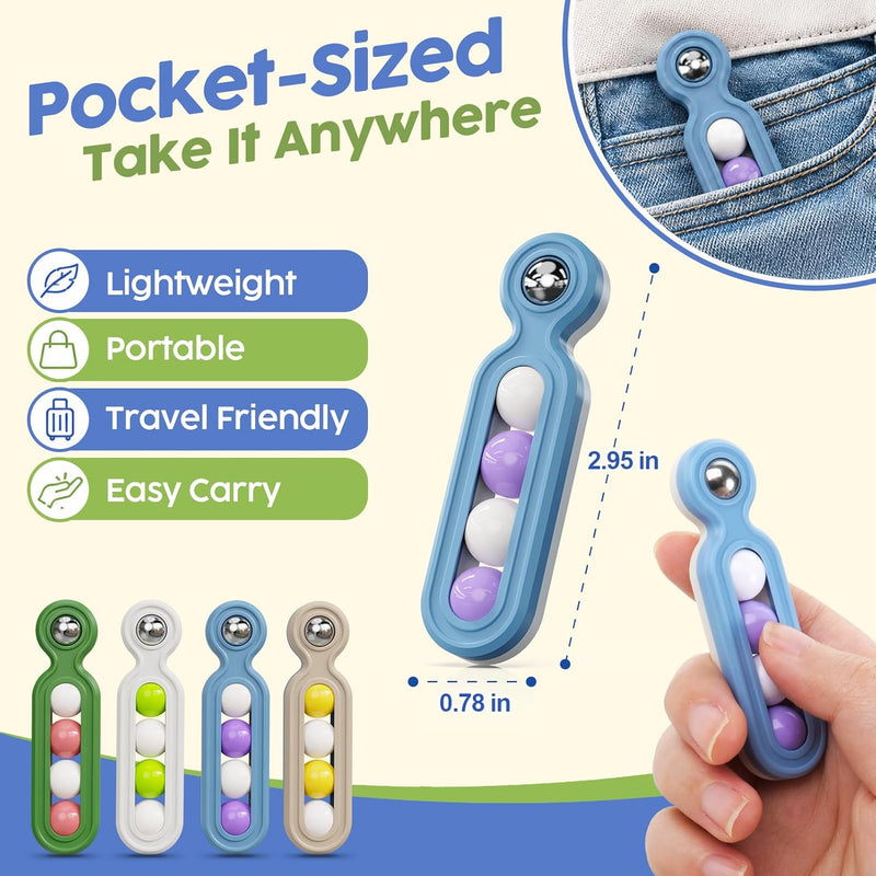 Fidget Toys Adults Stress Relief: 4 Pack Quiet Desk Fidget Clicker for ADHD Focus & Stress Relief, Sensory Desk Toy for Office, Meetings, Work, Travel