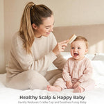 5 Piece Baby Hair Brush Set, Wooden Baby Brush and Comb Set with Natural Soft Goat Hair Bristles, Cradle Cap Brush, Baby Essentials Grooming Kit for Boy Girl
