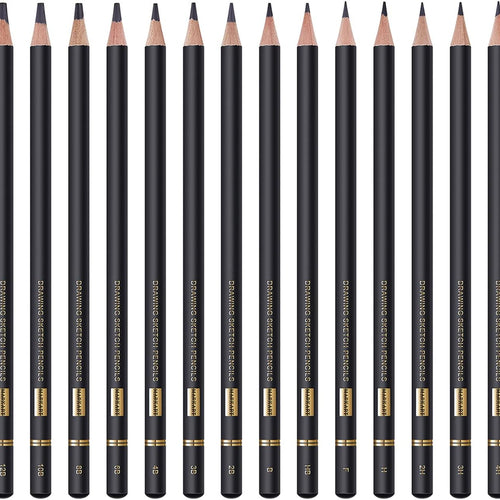 MARKART Professional Drawing Sketching Pencil Set - 14 Pieces,Graphite,(12B - 4H), Ideal for Drawing Art, Sketching, Shading, Artist Pencils for Beginners & Pro Artists