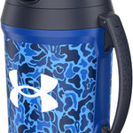 Under Armour Insulated Water Bottle with Handle & Fence Hook, Half Gallon Sports Water Jug, Leak-Resistant & BPA-Free for Baseball, Football & Gym - Black/Black, 64oz