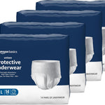 Amazon Basics Unisex Protective Underwear, Overnight Absorbency, Small/Medium, 16 Count