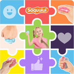 2-Pack Stress Cube Set: Quiet Squishy Toys for Anxiety Relief & Improve Focus, Durable, Sensory Squeeze Blocks for Adult Kid in Classroom Office Home Car (2” Wide, Blue & Pink)