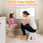 Orzbow Potty Training Seat with Step Stool, Toddler Toilet Seat with Ladder | 7 Height Adjustable, Splash Guard, Non-Slip Base, Handles, Stable Triangular Fits Most Toilets, For Kids Boys Girls, Pink