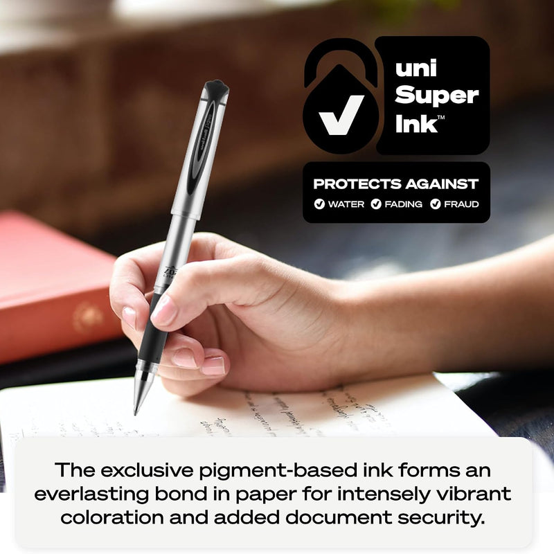 uniball 207 Impact Retractable Gel Pens, Bold Point (1.0mm), Black, 12 Pack