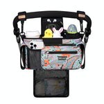 TOPDesign Universal Baby Stroller Organizer, Stroller Caddy with Detachable Mesh Bag & Heightened Insulated Cup Holders & Non-Slip Secure Hooks Accessories, Fits Most Strollers (Checkerboard)