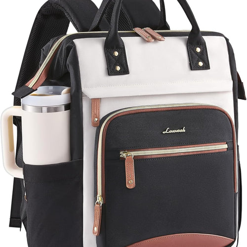 LOVEVOOK Laptop Backpack Women, 15.6 Inch Work Backpack with Large Capacity Cup, Waterproof Travel Computer Backpacks Purse, College Bookbag for School, Business, Teacher