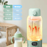 Portable Bottle Warmer for Travel, Fast Heating for Breast Milk & Water, 17 Ounces, Long-Lasting Battery, Ideal for Outdoor Use & Baby Shower, Light Green