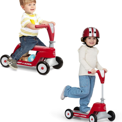 Radio Flyer Scoot 2 Scooter - 2-in-1 Ride-On and 4-Wheel Scooter for Kids Ages 1-4