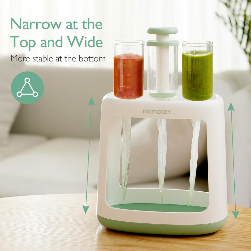 Momcozy Squeeze Station | Baby Food Maker,Pouch Filler for Homemade Baby Puree, BPA-Free, Dishwasher Safe, with Reusable Baby Food Pouches for Toddlers
