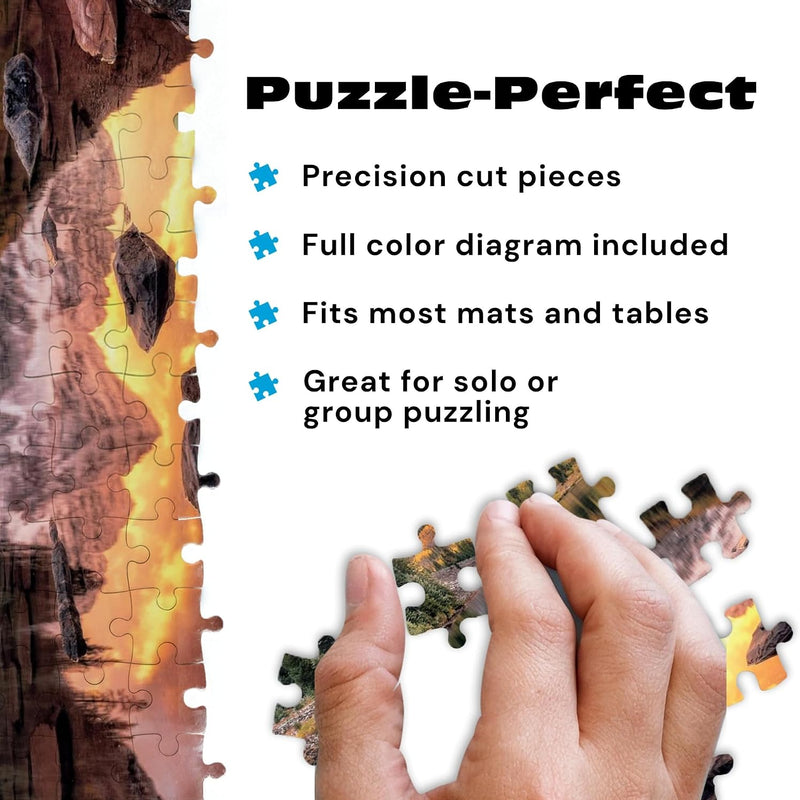 Buffalo Games Joshua Snow Maroon Lake Reflections 2000 Piece Jigsaw Puzzle - 38.5 x 26.5 in, Large - 2000 Piece Puzzles for Adults - Calming Solo Escape - Reference Poster Included