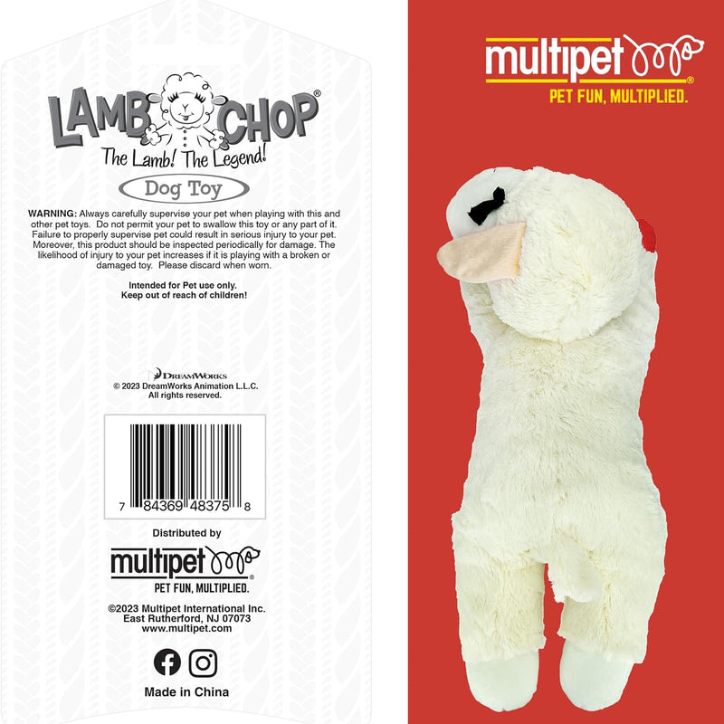 Multipet Lamb Chop Dog Plush Toy - Squeaky Toy for All Dogs - Extra Soft Plush - Stuffed Animal for Cuddling & Playing - Jumbo (24", Cream)