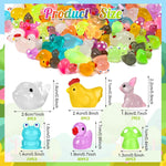 135 PCS Luminous Mini Resin Ducks Tiny Glow in The Dark Duck/ Chickens/ Rabbit/ Frogs /Dolphin /Mushroom/ 6 Combination Sets Resin Miniature Animals for Micro Landscape Dollhouse Garden Decoration