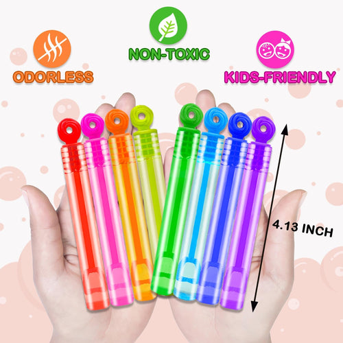 32-pack mini bubble wands for kids, 4.2 inches, 8 colors, non-toxic, toddler-friendly party favor supplies