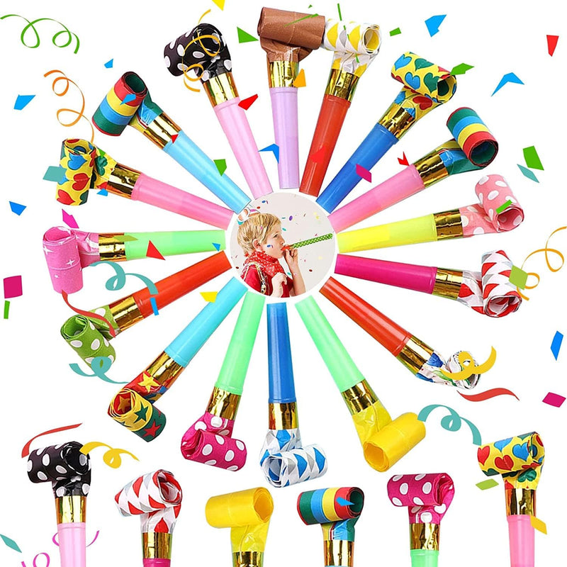 25pcs Party Blowers Set - Colourful Noisemakers for Birthday Parties, Weddings, and Graduations