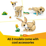 LEGO Creator 3 in 1 Cute Bunny Toy Building Set, 326-piece, 8+, 31162