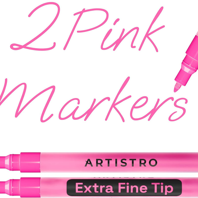 ARTISTRO 2 Gold Acrylic Paint Markers - 0.7mm Extra Fine-Tip Metallic Paint Pens - Perfect for Crafting, Art Projects, & More