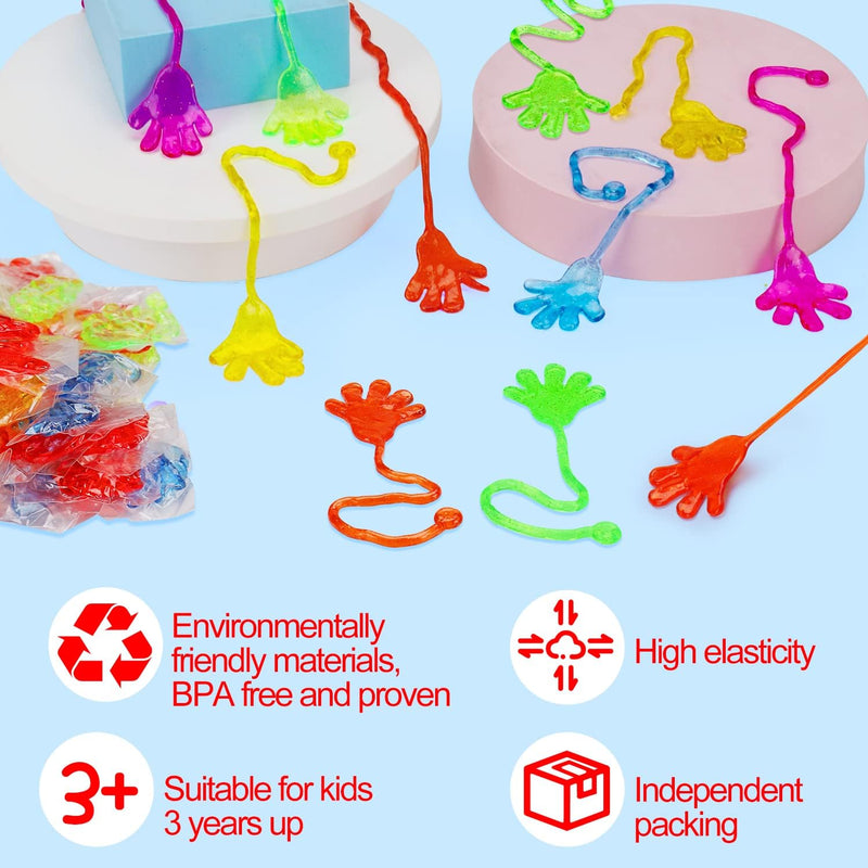 100PCS Glitter Slap Hands for Kids 4-8 Party Favors Goodie Bag Stuffers Classroom Prizes Bulk Mini Treats