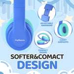JoySpark Kids Bluetooth Headphones, Lightweight Wireless Headphones for Kids, 85/94dB Volume Limited, 60 Hours Playtime, Bluetooth 5.3, Over-Ear Toddler Headsets with Built-in Mic-Blue