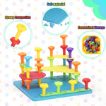 Peg Board Toy Set 73pcs DIY Building Stacking Toys for Kids 3-6 Years Old STEM Educational