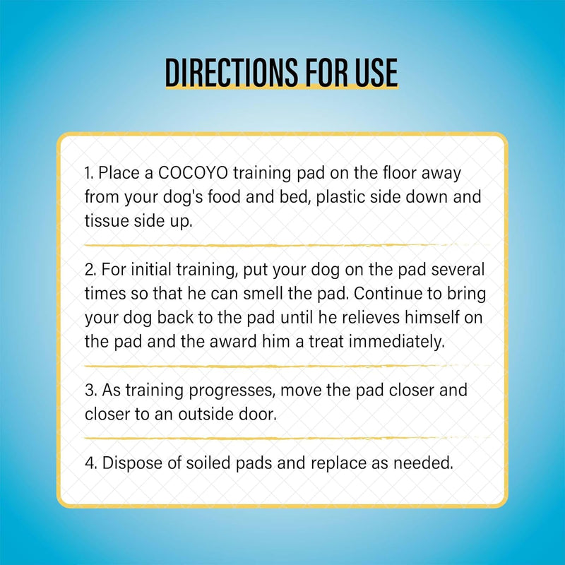COCOYO Best Value Training Pads, 22" x 22", 100 Count, White & Blue Puppy Pads