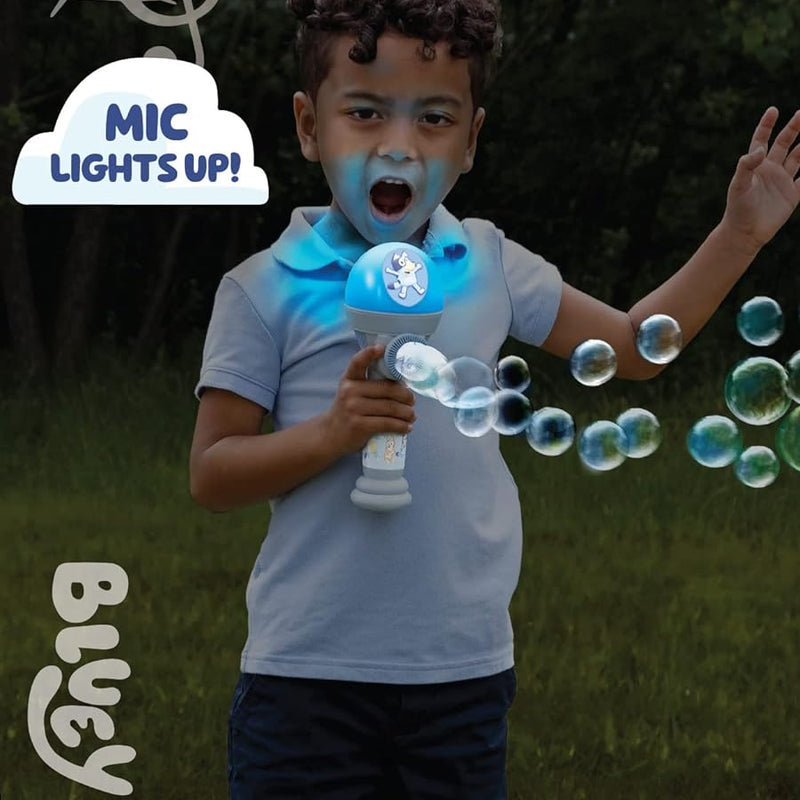 Bluey Dance Mode Bubble Machine and Toy Microphone with Bubble Solution for Kids