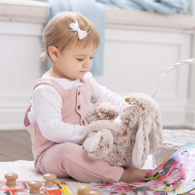 Melissa & Doug Burrow Bunny Plush Toy for Toddlers 3+, Soft and Snuggly with Floppy Ears and Fluffy Tail