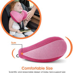 INFANZIA Kids Travel Neck Pillow, Chin Support for Car Seat & Plane, Pink | Helps Support Head and Neck, U Shape Carseat Travel Pillow, for Toddlers and Children, Airplane Road Trips