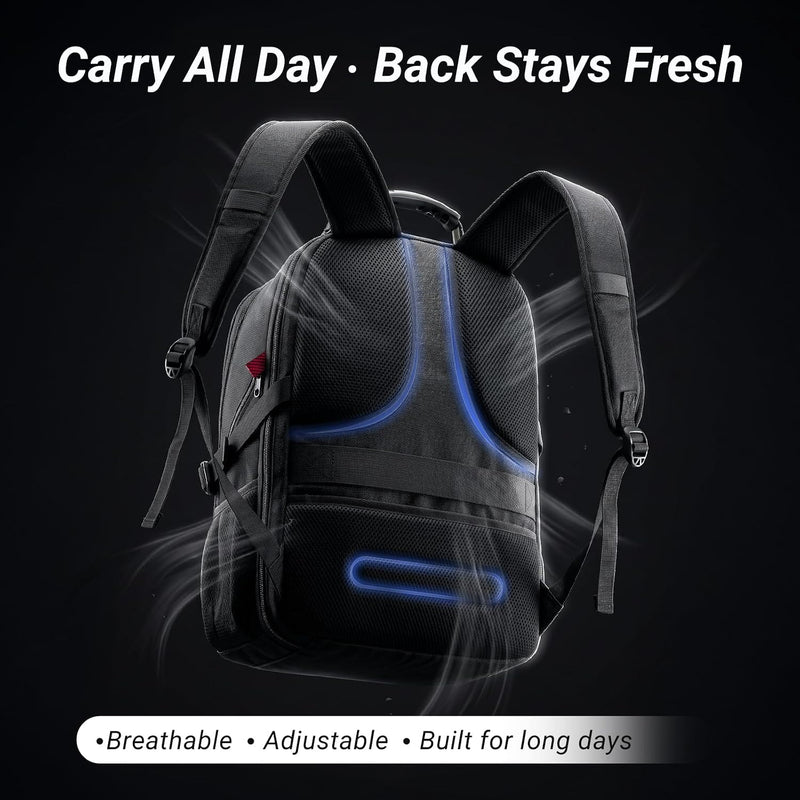YOREPEK Large Laptop Backpack for Men, Heavy Duty Travel Backpack Carry On Flight Approved, 17 Inch College Work Bookbag, Water Resistant Business Backpack for Men Women, mochilas para hombres