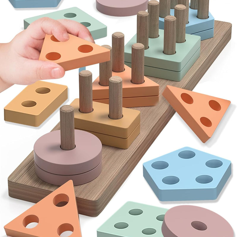 Tonberless Montessori Toys: Safe, High-Quality Wooden Puzzles and Sorters for Toddlers 1-3 Years