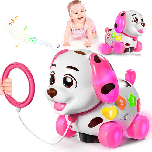 ToddlerCley Musical Puppy Toys for 1 Year Old Girl Gifts, 1st Birthday Girl Gift, Bilingual Learning Baby Toy 6-12-18 Months with Sound & Lights, Educational Toy for 1 Year Old Boy Present