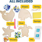 Little Jupiter DIY Mosaic Kit - Builds 4 Different Sea Mosaic Art Pieces - The Perfect Arts and Crafts for Girls and Boys Ages 8-12 - Kids Art Set Activity for Birthdays, Christmas, Holidays, & More