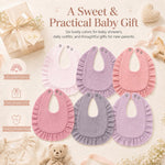 Baby Muslin Bibs,6 Pcs Drool Bandana Bibs for Baby Girl Drooling and Teething,Soft and Absorbent Cotton for Newborn
