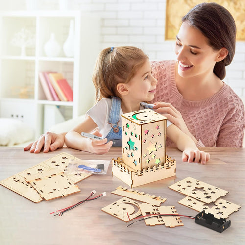 Yutin 5-piece wooden STEM science kits for kids aged 8-12, DIY craft kits with 3D puzzles and building models