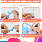 5-Pack Reusable Water Coloring Books for Toddlers, Mess-Free Portable Educational Doodle Toys