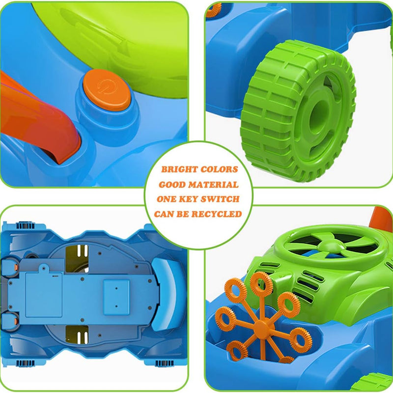 Lydaz Bubble Lawn Mower for Toddlers 18" Push Mower with Realistic Sounds and Bubble Maker for Indoor and Outdoor Play