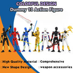 5-Pack Titan 13 Action Figure Already Assembled, Multi-Colored Titan 13 Action Figure Set with Laser Saber 3D Printed Dummy 13 Lucky Robo Dummy Nova 13 Action Figures, Figura de acción 13