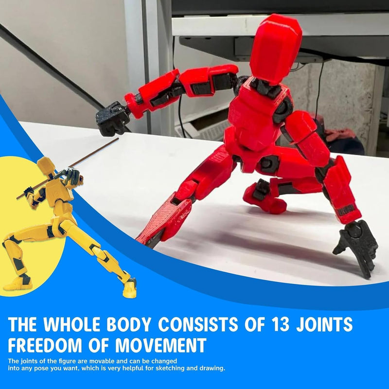 MerryXD T13 3D Action Figure,Assembly Completed Dummy Nova Titan Lucky 13 Action Figure 3D Printed Multi-Jointed Movable Toy Grow in The Dark Blue