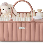 Blissful Diary Floral Diaper Caddy Organizer, Stylish Nursery Storage Basket, Diaper Bag,Gift for Baby Shower, Baby Registry Must Have, Newborn Essentials, Pastoral Daisy