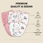 Cute Castle 3-Pack Baby Swaddle Sleep Sacks - Newborn Swaddle Sack - Ergonomic Baby Swaddles Blanket Warp for Boys and Girls - Baby Essentials (0-3 Months - Pink)