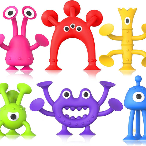 Baby Bath Toys: Suction Montessori Fidget Toys for Toddlers - Sensory Building Playset for Travel & Gifts
