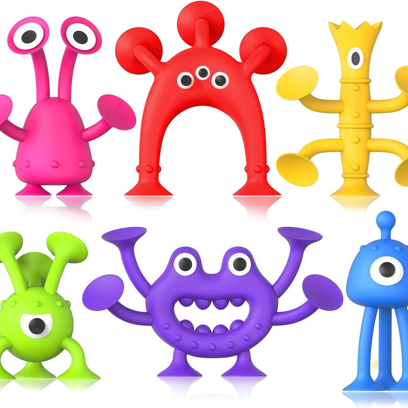 Baby Bath Toys: Suction Montessori Fidget Toys for Toddlers - Sensory Building Playset for Travel & Gifts