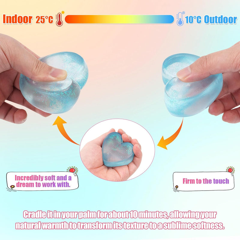 2-Pack Stress Cube Set: Quiet Squishy Toys for Anxiety Relief & Improve Focus, Durable, Sensory Squeeze Blocks for Adult Kid in Classroom Office Home Car (2” Wide, Blue & Pink)