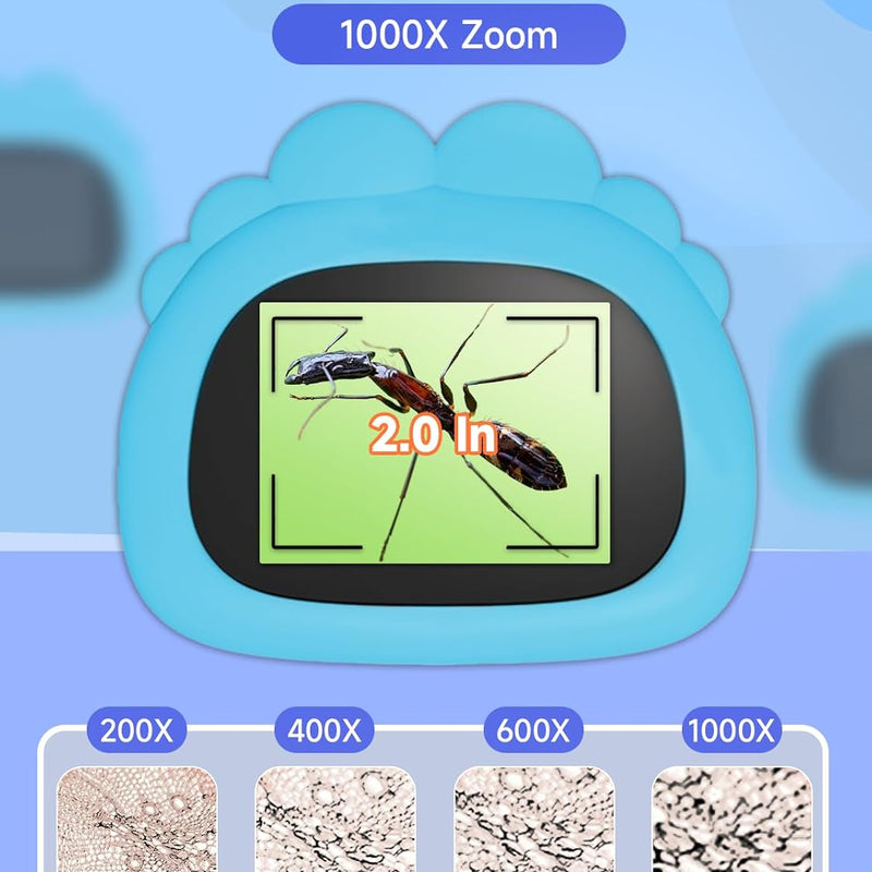 acoath kids handheld digital miniscope 1000x magnification portable 2.0 inch screen