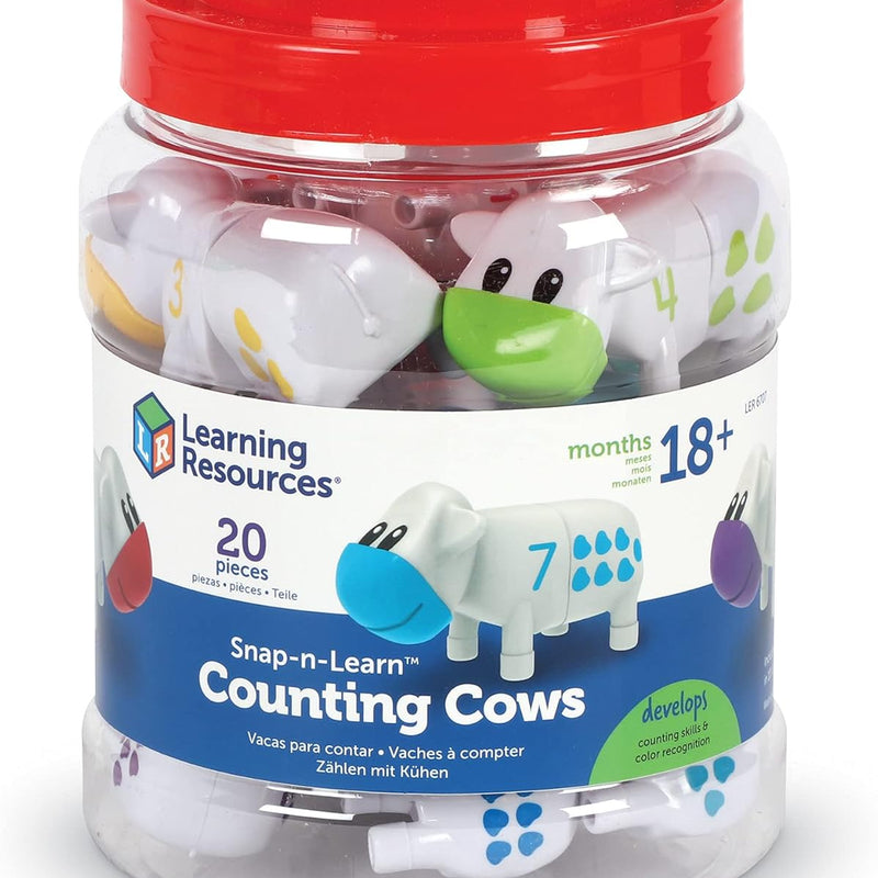 Learning Resources Snap-n-Learn Counting Cows Farm Toy Set for Toddlers, Preschoolers and Pre K Activities