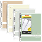 SUNEE Spiral Notebooks, 1-Subject, 5 Pack, College Ruled Paper, 8" x 10-1/2", 70 Sheets per Notebook,3-Hole Punched Paper, Pink,Purple, Blue, Green, Yellow Spiral Lined Notebooks for School,Work